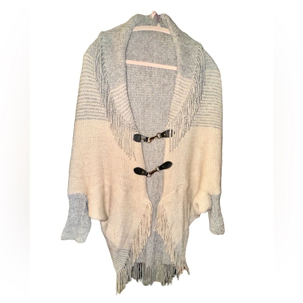 “ANA & ROSE” COLOR BLOCK FRINGE SHAWL ONE SIZE FITS MOST BNWOT 🏷️​